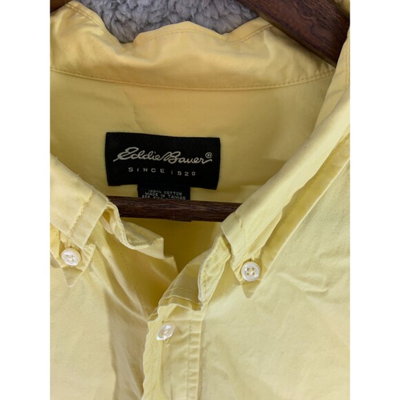 Eddie Bauer Extra Large (XL) Yellow Cotton Short Sleeve Button Up Polo Shirt - Picture 2 of 12